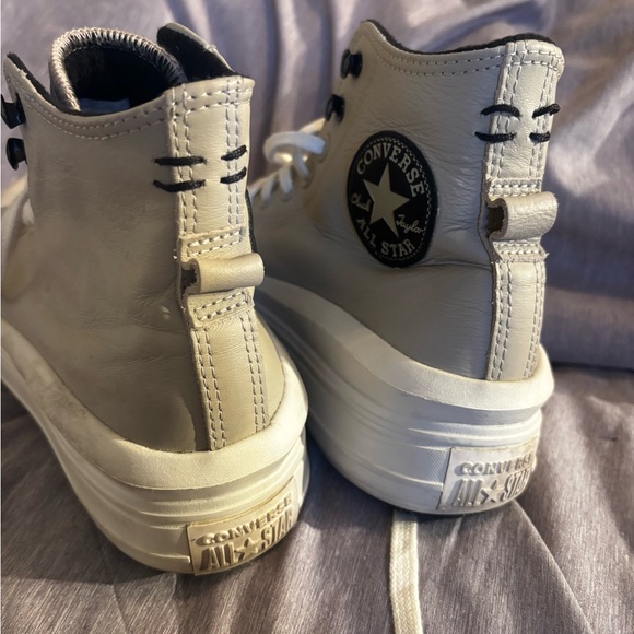 Converse Beige High-Tops with Black Interior - Picture 3 of 7
